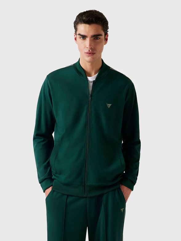 Sweatshirt with zipp and triangular logo - 1