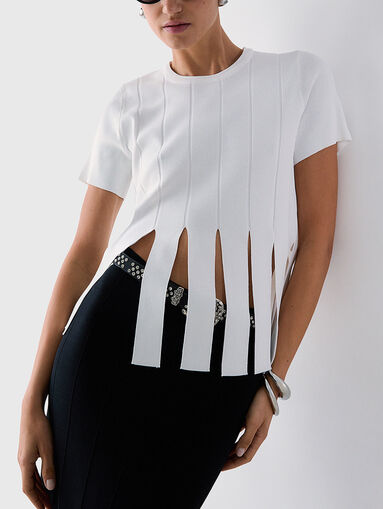 Short-sleeved sweater with cut-out details - 4