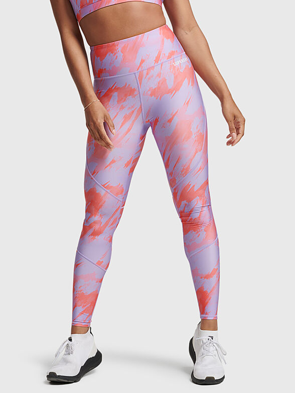 CORE purple sports leggings with logo detail - 1