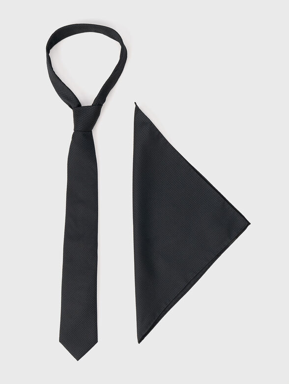 Silk printed tie and handkerchief set - 1