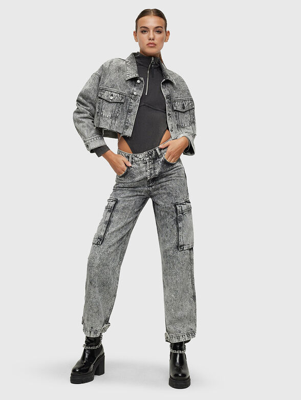 GEBELLA grey jeans with cargo pockets - 4