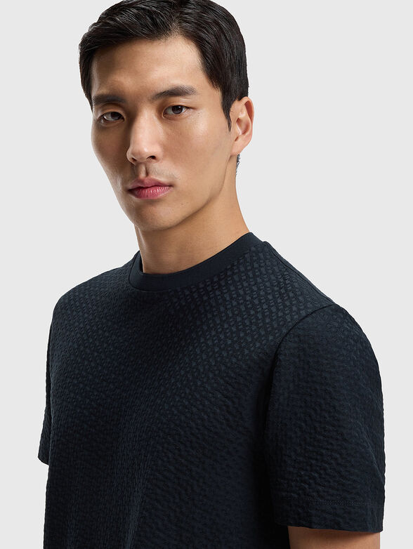 Cotton T-shirt with textured pattern - 4