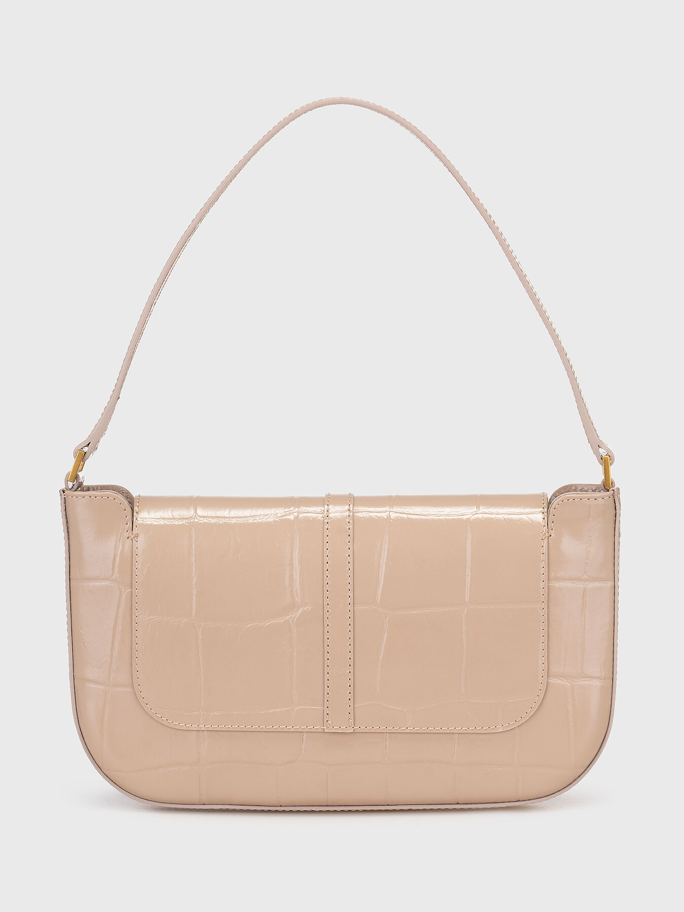 MIRANDA croco embossed leather shoulder bag brand BY FAR