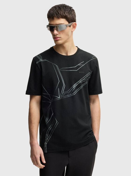 Cotton T-shirt with logo and print - 1