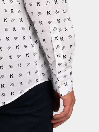 Cotton shirt with logo print - 5