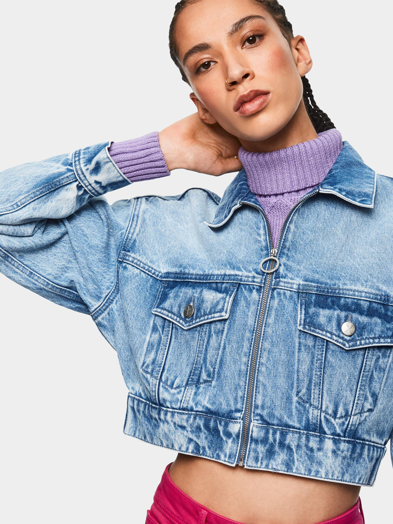 DUA LIPA X PEPE JEANS Cropped denim jacket brand Pepe Jeans Globalbrandsstore en