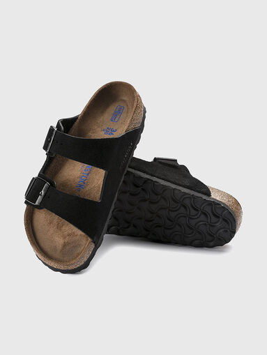 ARIZONA black suede slippers - 4