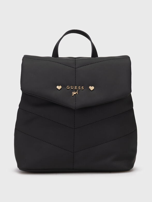 Black backpack with quilted effect - 1