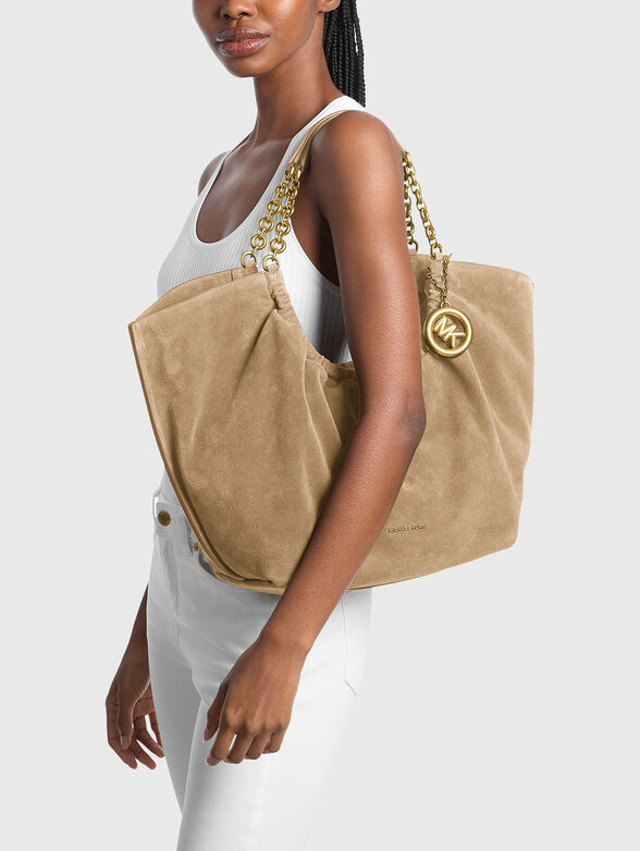 INDIE large suede bag with accent handles - 2