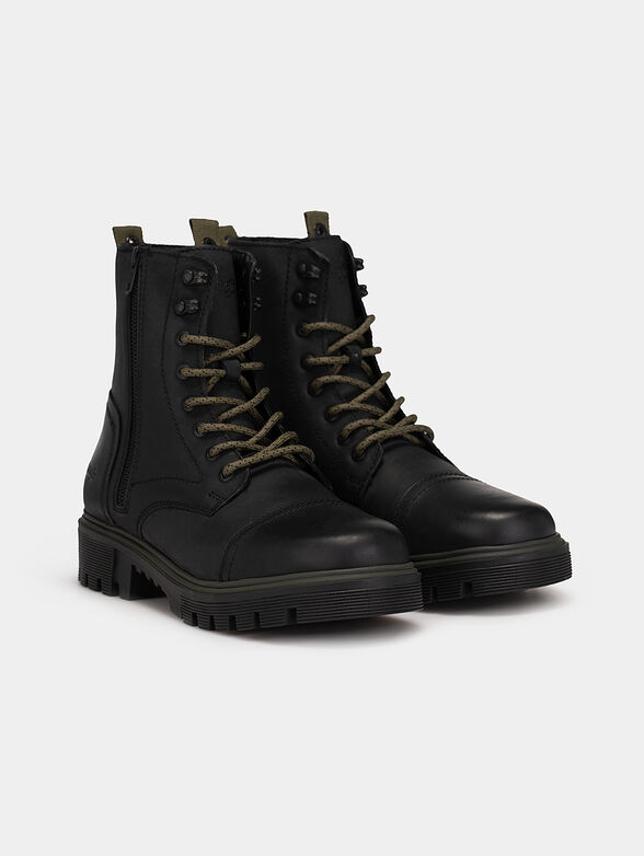 COMBAT black boots with accent laces - 2
