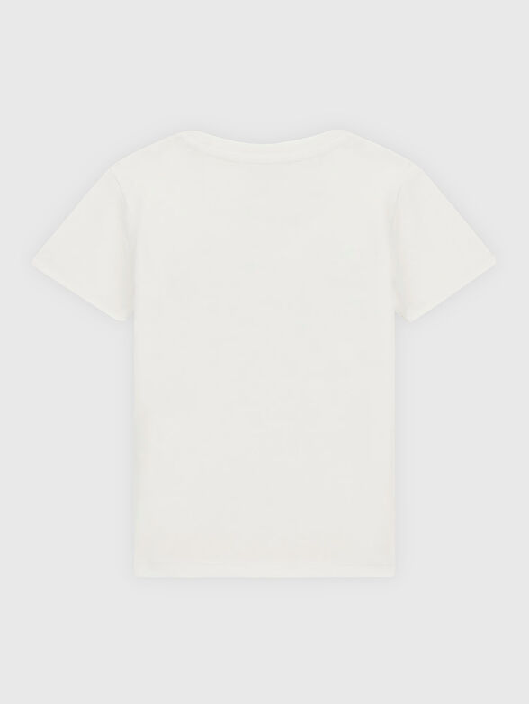 Cotton blue T-shirt with contrast print - 2