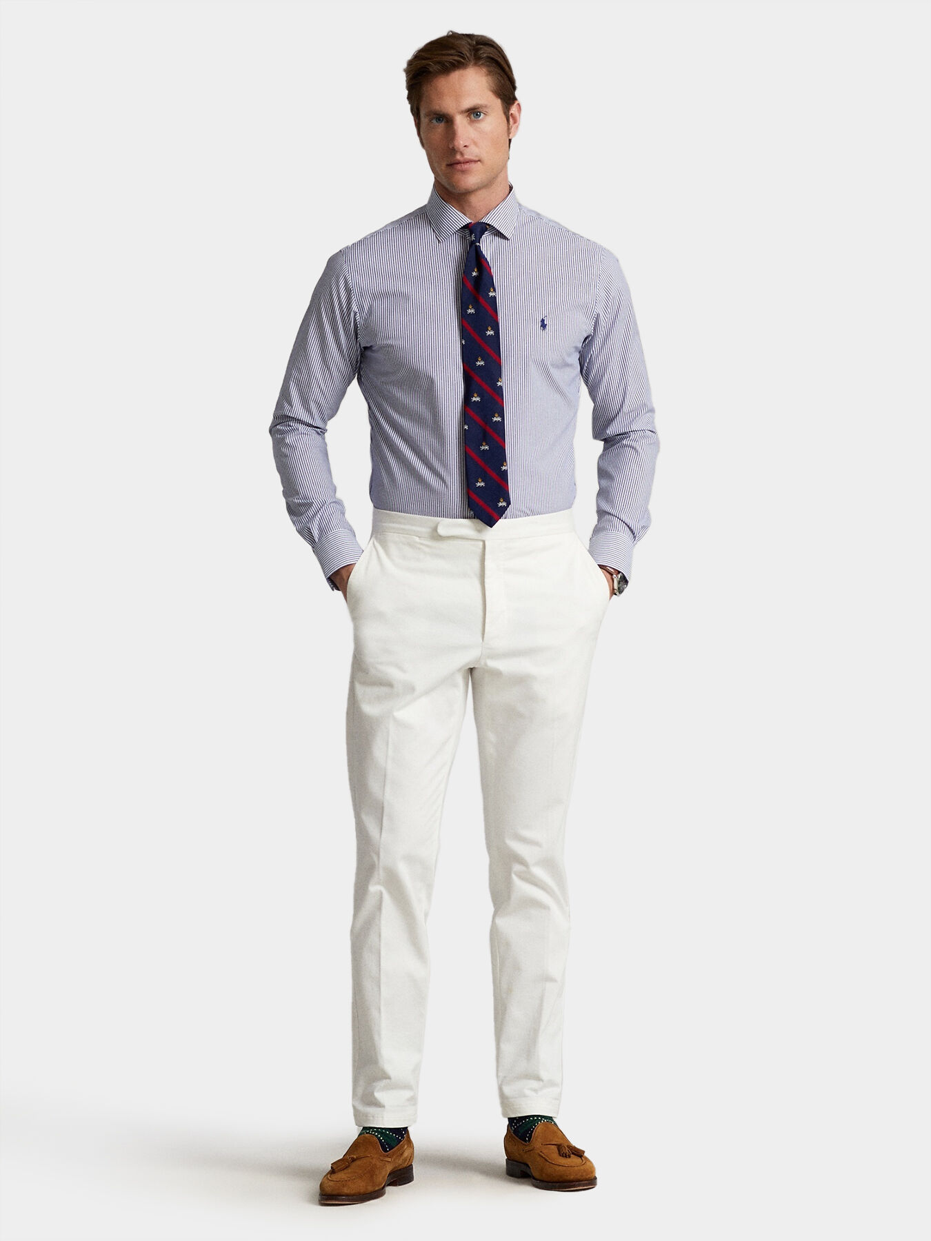 Striped shirt with logo embroidery brand POLO RALPH LAUREN