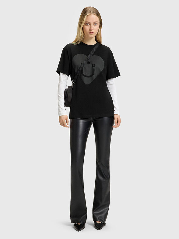 Black T-shirt with logo print - 2