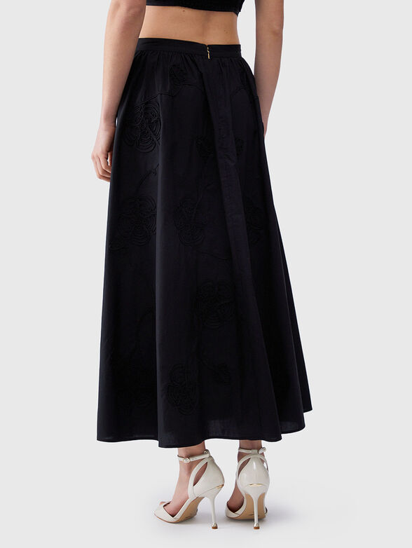 Black cotton pleated skirt - 2