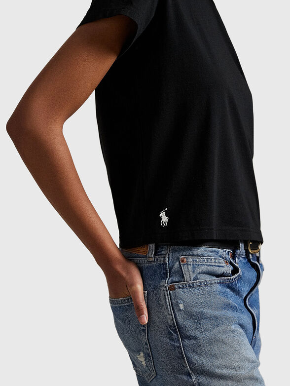 Black T-shirt with embroidered logo - 4