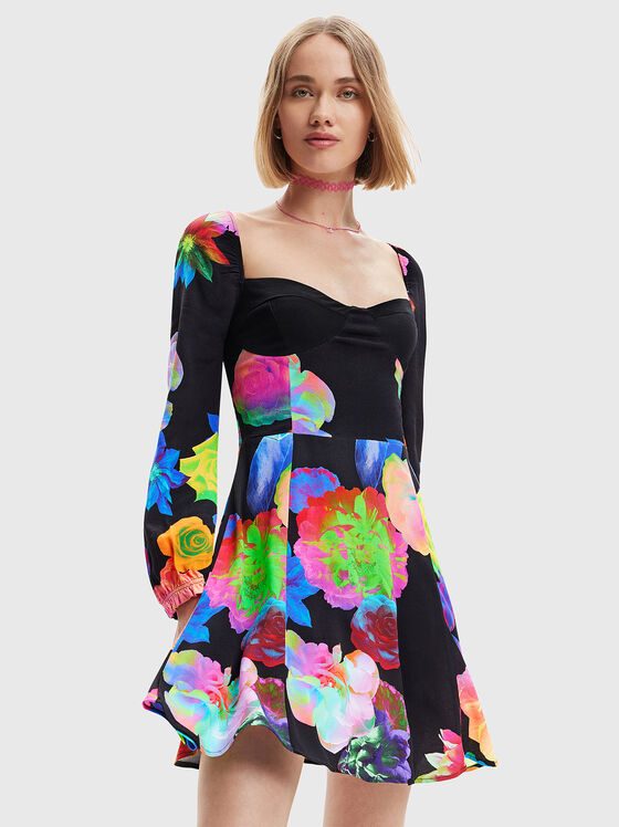 ROSE black dress with contrasting accents - 1