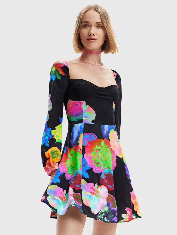 ROSE black dress with contrasting accents - 1