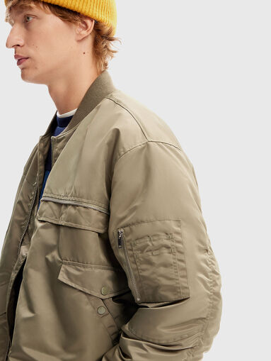 Bomber jacket in green color - 4