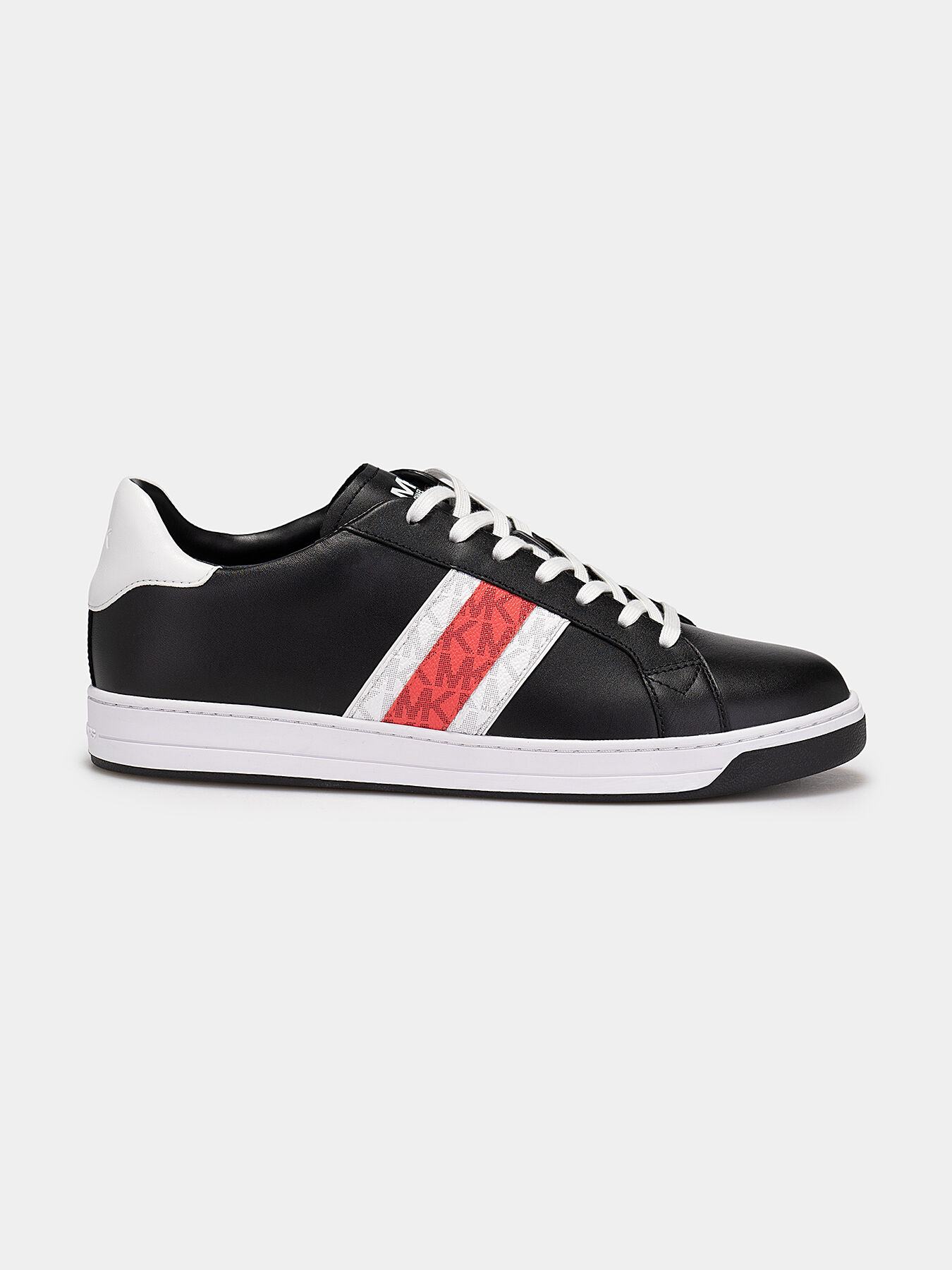 MICHAEL KORS★MKメンズ Tyler レザー＆ロゴ スニーカー TYLER black sneakers with multicolor accents brand MICHAEL