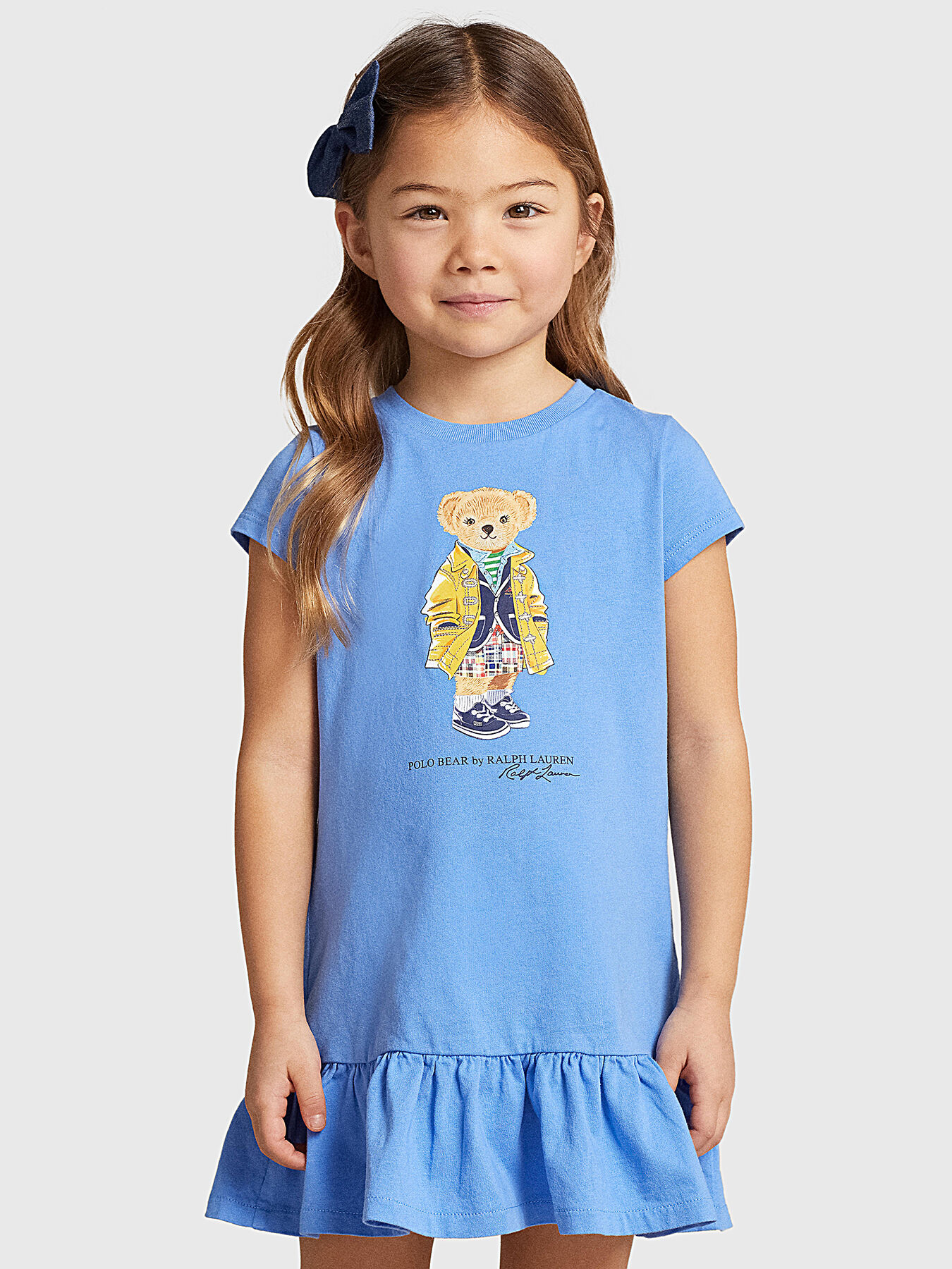 Cotton dress with Polo Bear print brand POLO RALPH LAUREN