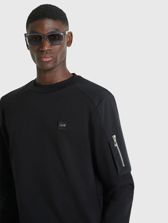 Oval neck sweatshirt in cotton blend - 4