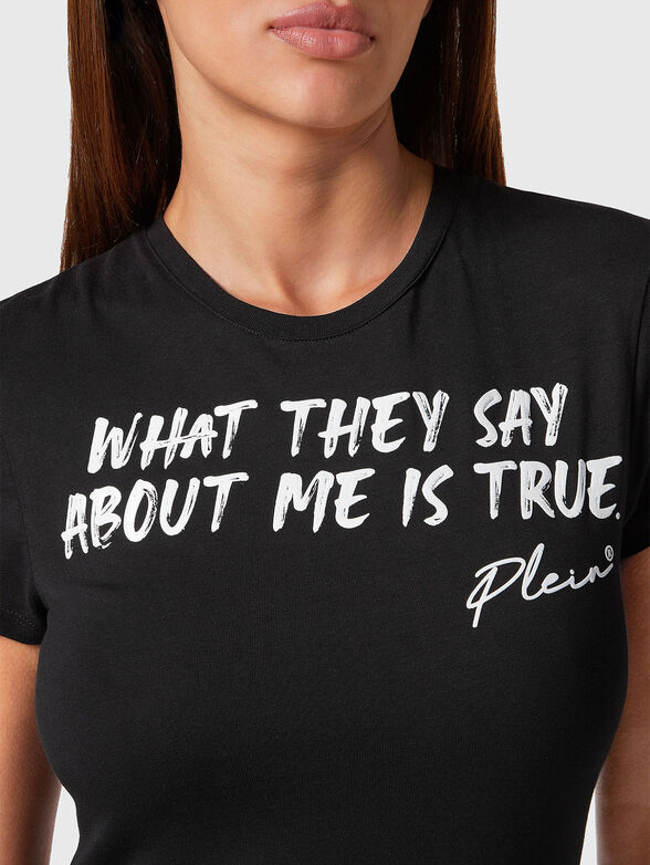 Black T-shirt with accent writing - 4
