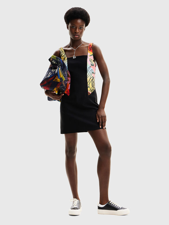 Black mini dress with contrasting details - 4