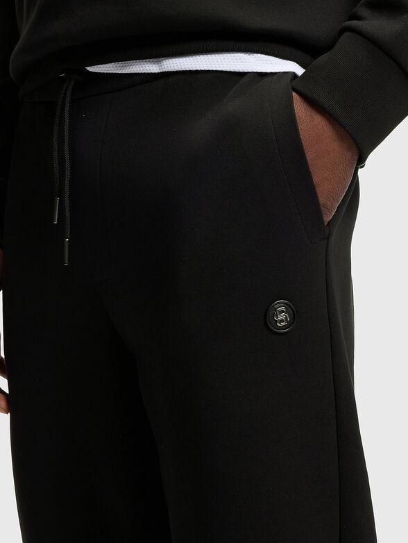 Cotton blend sweatpants with a monogram logo - 3