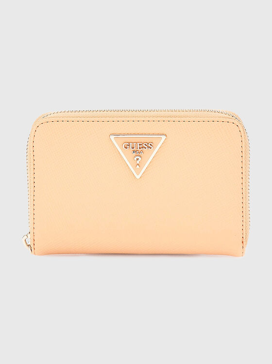 LAUREL beige  wallet with triangular logo accent - 1