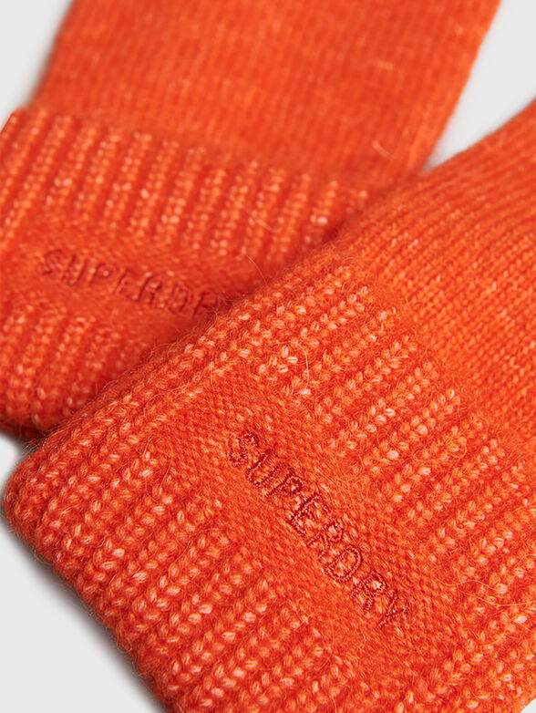 Knitted gloves with logo embroidery - 2