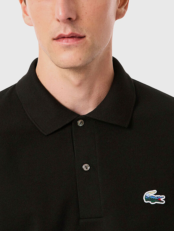 Black short sleeve polo shirt - 4