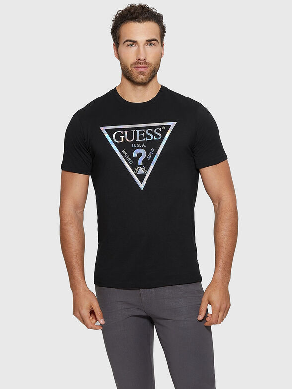 Black T-shirt with a fancy logo - 1
