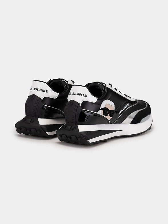 ZONE black sports shoes with logo accents - 3
