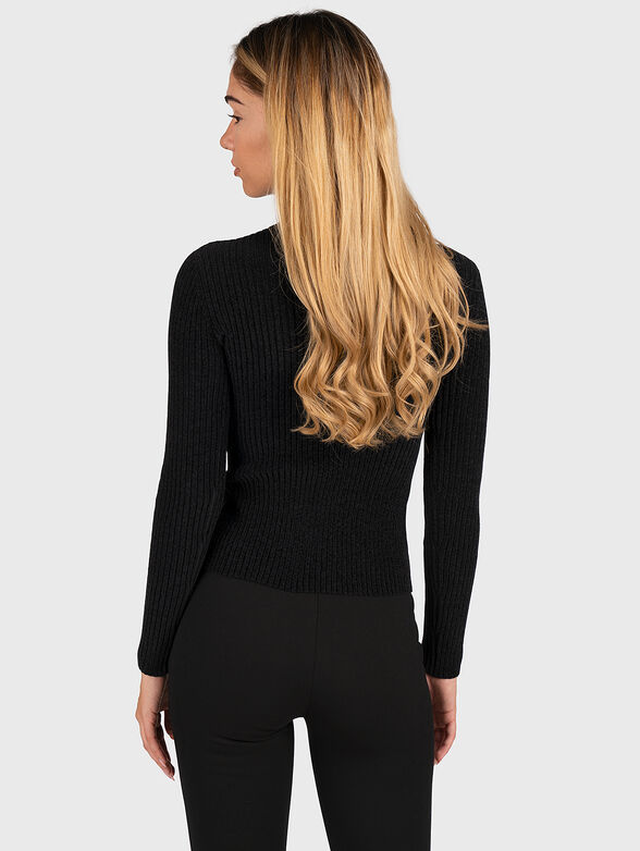 RITA black sweater with logo accent - 3