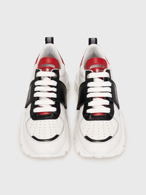 Leather sneakers with coloured inserts - 6