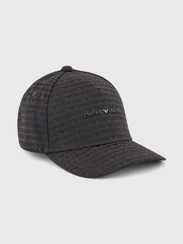Black baseball cap with monogram - 1