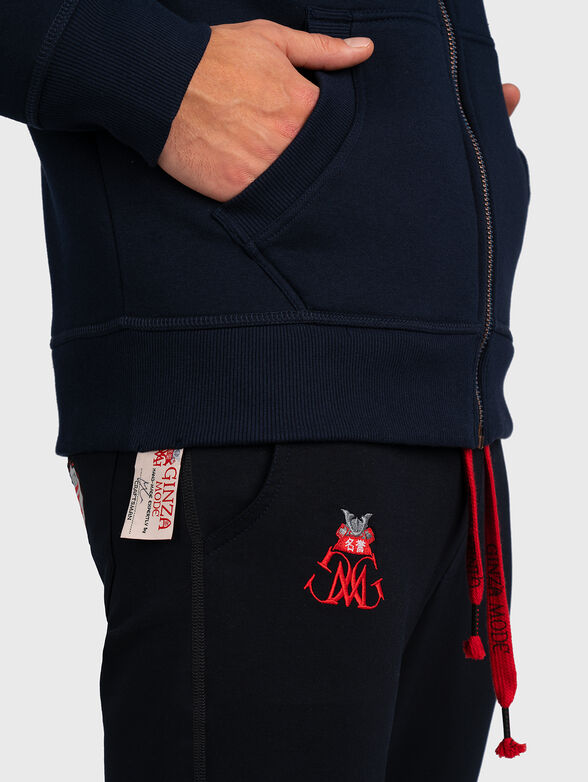 Blue hoodie with logo print - 5