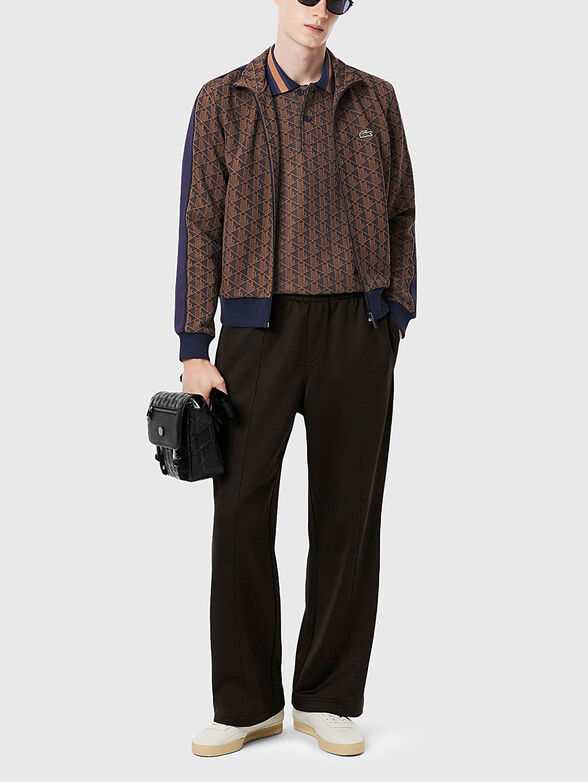 Polo shirt with accent collar in green - 2