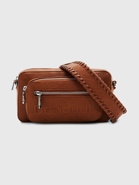 Embossed logo black crossbody bag - 1