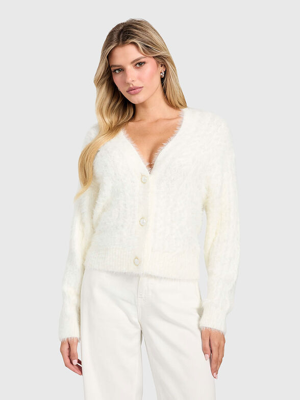 FUZZY cardigan with buttons - 1