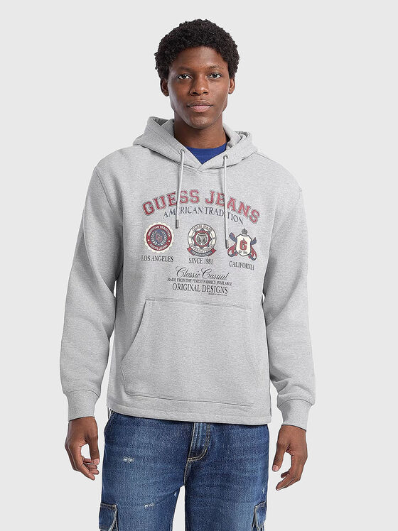 Cotton sweatshirt with hood - 1