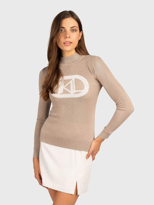 Sweater with contrasting logo - 1