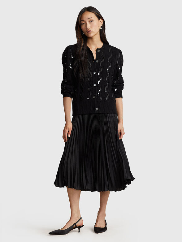 Sequin embellished cardigan in wool blend - 1