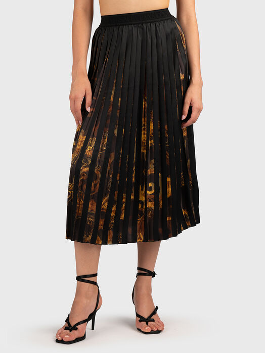 Pleated skirt with baroque print 