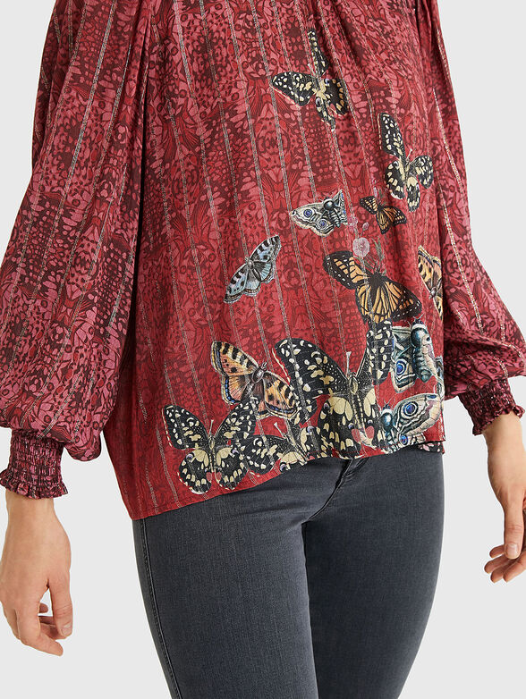 BUTTERFLY Blouse with puff sleeves - 5