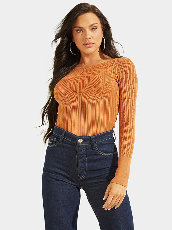 Пуловер JULIE в оранжев цвят - 1