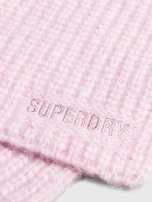 Knitted scarf in orange color with logo detail - 2