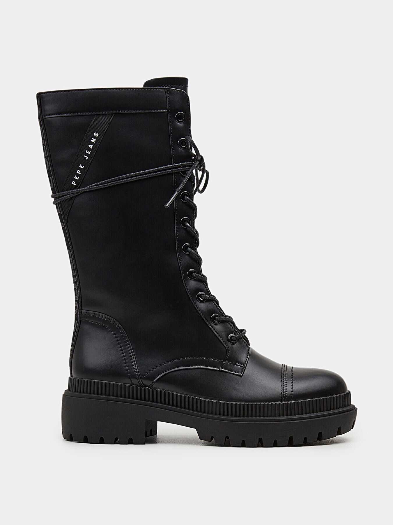 BETTLE URBAN black boots with laces and zip brand Pepe Jeans —  Globalbrandsstore.com/en