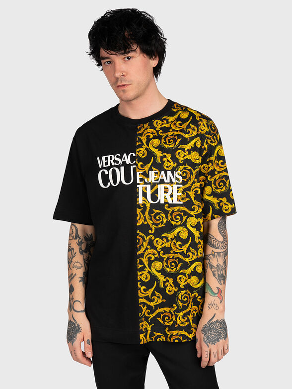 Cotton T-shirt with baroque print - 1