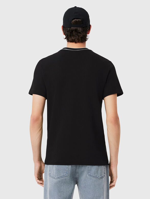 Black piqué T-shirt  - 3